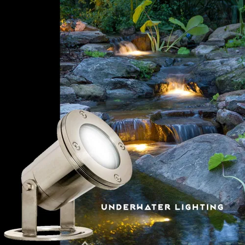 Vista 4 de Westgate Luz subacuática LED - Carcasa de acero inoxidable - Blanco cálido - Cable de plomo de 30 pies - Luz de jardín al aire libre