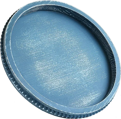 Vista 14 de Hrastany Bandeja de Servir Rústica de Madera con Cuentas, Bandeja Decorativa de Granja en Negro para Centro de Mesa, Decoración Navideña de Boda