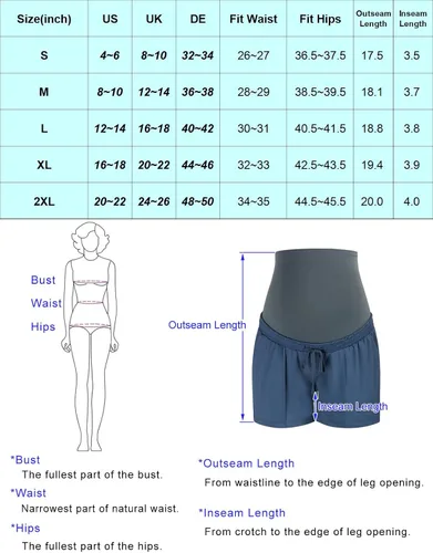 Vista 7 de Maacie Maternity Stretch Shorts Loose fit Drawstring Lounge Workout Shorts with Zip Pockets