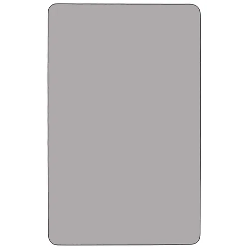 Vista 5 de EMMA + OLIVER Mesa de actividades ajustable con laminado térmico gris 24x48