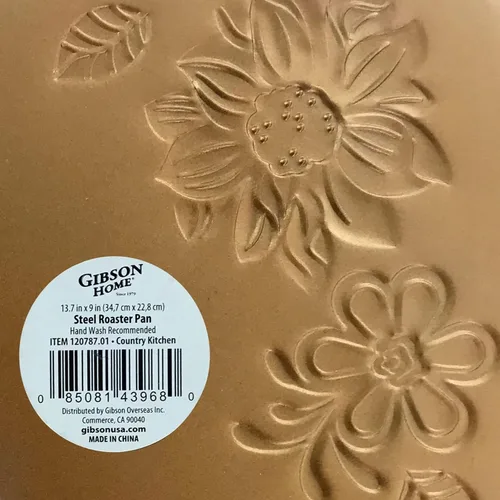Vista 3 de Gibson Home Country Kitchen - Sartén para asar en relieve de acero al carbono de 19 pulgadas en cobre