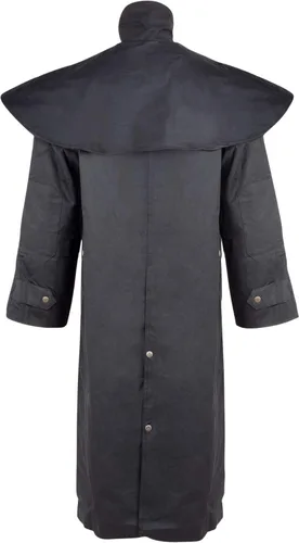 Vista 5 de Chaqueta negra de The OILSKIN DROVER DUSTER WESTERN AUSTRALIAN EXTERIOR RESISTENTE RESISTENTE CALIENTE