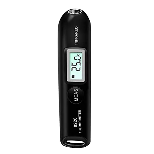 Vista 6 de Bolígrafo termómetro infrarrojo digital, pequeño bolígrafo de temperatura portátil con pantalla LCD, selección Celsius o Fahrenheit, temperatura sin