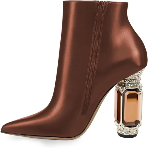 Vista 168 de FSJ Botas de tacón alto con punta puntiaguda para mujer, con tacón alto, con cremallera lateral brillante, estilo casual, para uso diario, zapatos