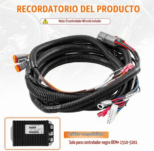 Vista 2 de CLUBRALLY Arnés de cableado de control de carrito de golf para Club Car DS - Controlador negro#1510-5201, Arnés de cableado completo para vehículo