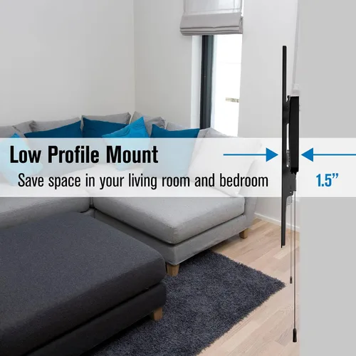 Vista 3 de ProMounts Soporte de pared para TV plano o fijo de alta calidad para pantallas de 37 a 110 pulgadas, soporta instalación de nivel de poste de 143
