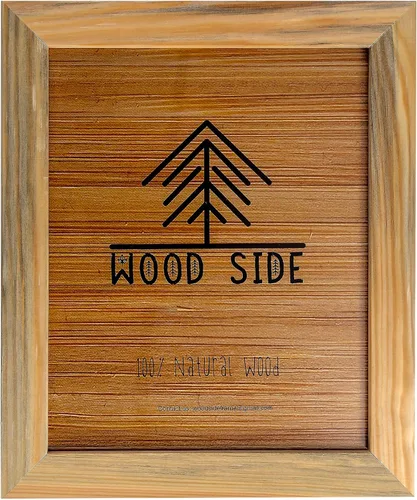 Vista 24 de Portarretratos de póster de madera rústica 11x17 - Madera maciza natural ecológica con acabado envejecido para montaje en pared - Azul