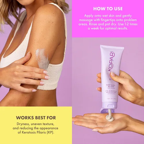 Vista 5 de Kopari KP Body Bumps Be Gone Exfoliating Body Scrub con 10% AHA, para suavizar la piel, reducir golpes, descongestionar los poros, aclarar, exfoliar