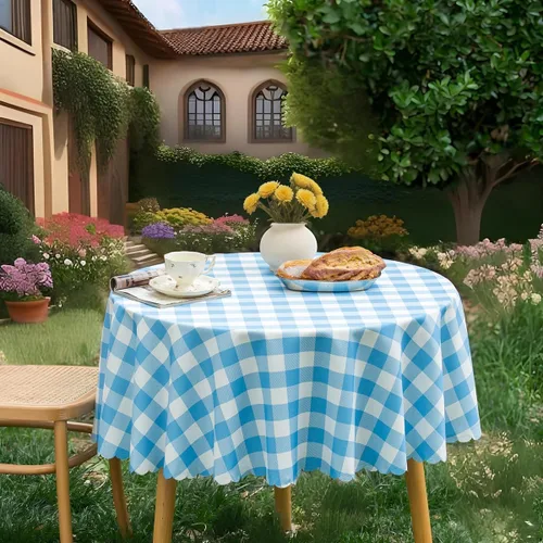 Vista 47 de MANGATA CASA Mantel de cuadros rosa para mesas cuadradas, mantel a cuadros, impermeable, para cocina y mesa, mantel de poliéster a cuadros sin Rosa