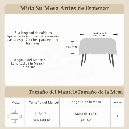 Vista 5 de Laolitou - Mantel para mesa de comedor, mantel rústico estilo de granja para cocina y mesa auxiliar, tela de lino de algodón, manteles rectangulares