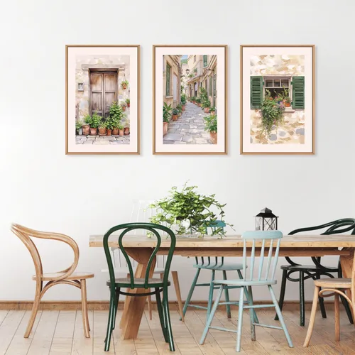 Vista 273 de FWIEXA Juego de Arte de Lienzo Bohemio Enmarcado para Pared, Cuadros Botánicos Verde Salvia Decoración de Pared, Impresiones de Arte de Plantas