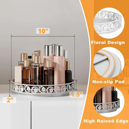 Vista 3 de Lazy Susan - Organizador giratorio de 10 pulgadas, estante de especias giratorio de 360 grados Lazy Susan para gabinete, mesa de comedor, encimera