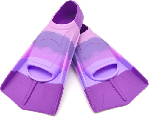Vista 11 de Aletas de natación para niños, cómodas aletas de silicona para nadar y bucear, tamaño adecuado para principiantes, niños, niñas, niños y adultos