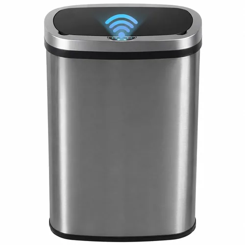 Vista 14 de BLKMTY - Bote de basura de 13 galones con tapa, sensor de movimiento, color negro Stainless Steel Garbage Cans, 50 L Automatic Touchless Kitchen