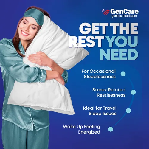 Vista 5 de GenCare Suplemento Máximo de Fuerza para Dormir por la Noche para Adultos, Píldoras de Sueño Profundo con Difenhidramina HCl 50mg para Dormir Más