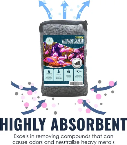 Vista 4 de SunGrow Carbón activado de 10 oz (300 g) para desodorante de caja de arena para gatos, elimina el olor de orina, medios filtrantes grandes