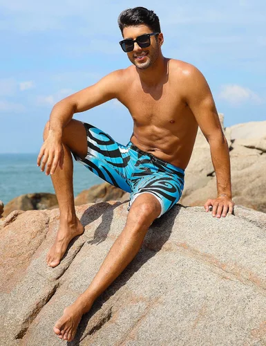 Vista 5 de unitop Traje de baño para hombre, ropa de playa de secado rápido, estampado hawaiano