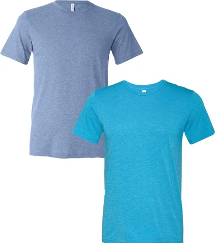 Vista 58 de Bella Canvas 3413c para hombre (1) Triblend verde + (1) Triblend rojo