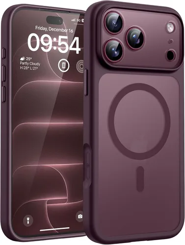 Vista 305 de TOCOL Funda magnética 3 en 1 para iPhone 15 Pro, mejorada [protección completa de cámara] con 2 protectores de pantalla, compatible con MagSafe Gris