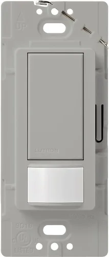 Vista 17 de Lutron Maestro Interruptor de luz con sensor de movimiento y placa de pared para baño, garaje, lavandería, cualquier bombilla, sensor de ocupación
