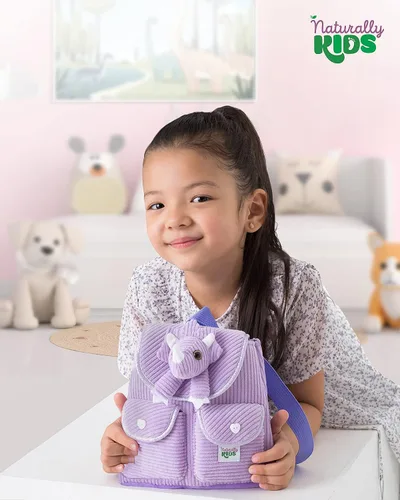 Vista 4 de Naturally KIDS Mini mochila de dinosaurio - Mochila muy pequeña para niñas y niños - Juguetes de dinosaurio para niños de 3 a 5 años - Mochila