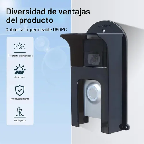 Vista 6 de Cubierta impermeable de plástico negro para timbre de cámara, cubierta protectora resistente a la intemperie para anillo 1/2/3/4/2020/Pro/Pro