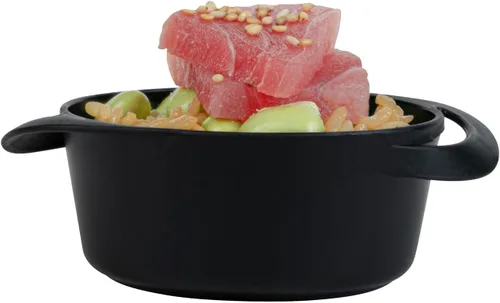 Vista 8 de Restaurantware Mini platos para servir de 3 onzas, 100 mini platos desechables para aperitivos, asas integradas, rectangulares, de plástico