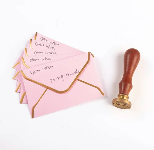 Vista 4 de 100 Piezas Sobres Mini para Tarjetas de Regalo Coloridos Sobres Pequeños con Solapa en V con Borde Dorado para Tarjetas de Notas en Blanco, Tarjetas