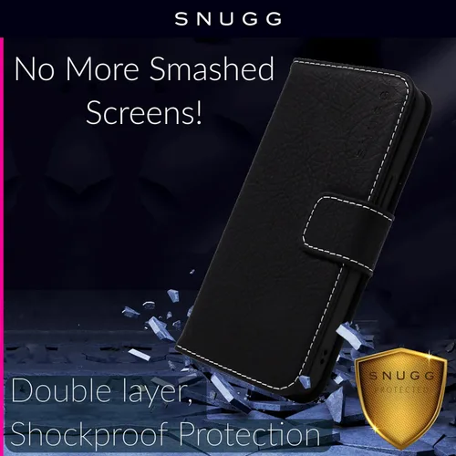 Vista 5 de Snugg Funda tipo cartera para iPhone 15 Plus – Funda plegable con 3 ranuras para tarjetas, cierre magnético y función de soporte para teléfono