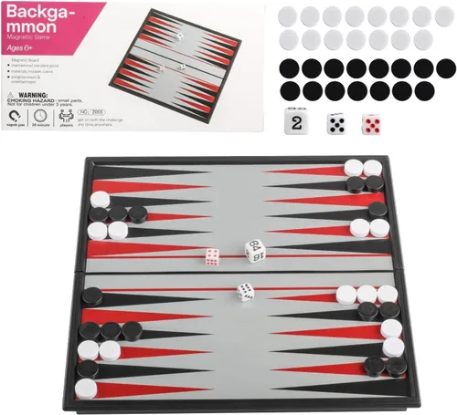 Vista 3 de Andux Juego de mesa portátil de backgammon magnético plegable CXSLQ-01 (S) 2205