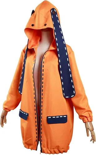 Vista 2 de Kakegurui Twin Yomoduki Runa Hoodie Uniforme Kakegurui Compulsivo Gambler Runa Cosplay Disfraz de conejo Orejas Conjunto de abrigo para mujer