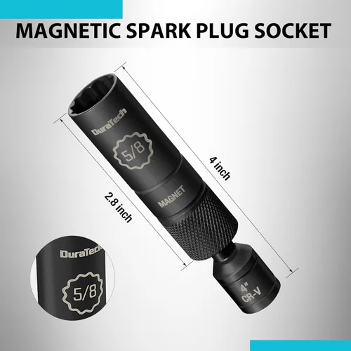 Vista 2 de DURATECH 5/8" Swivel Magnetic Spark Plug Socket with Enhanced Magnetic Head