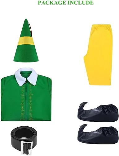Vista 3 de Elf Costume Set Adult Christmas Cosplay Suit Xmas Outfits for Adults Couples