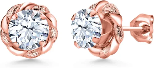 Vista 226 de Gem Stone King Aretes de plata de ley 925 de 0.236 in con piedra natal redonda para mujer
