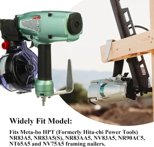 Vista 4 de Gancho de riel 889661M para colgador de herramientas Metabo HPT Compatible con Hitachi, aluminio ligero, ajuste amplio con distancia ajustable desde
