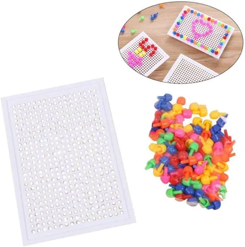 Vista 8 de ibasenice 93pcs Mushroom Puzzle Peg Board for Kids Puzzels Kids Pegboard Jigsaw Mushroom Nail Jigsaw Pegboard Three-Dimensional Plug Board Child