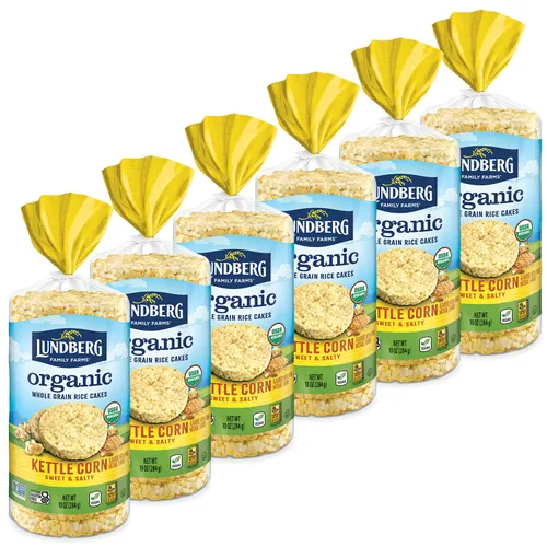 Vista 8 de Lundberg Tortas de arroz integral orgánico sin gluten ligeramente saladas- 8.5 oz