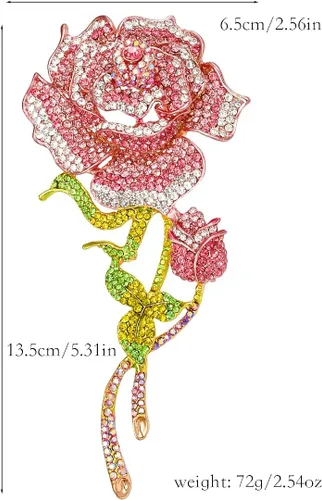 Vista 3 de Extra Large Brooch Pin Large Flower Brooches for Women Big Elegant Statement Brooches for Oversize