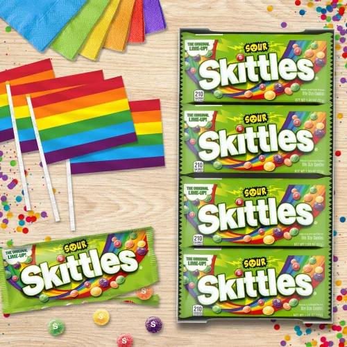 Vista 7 de Bolsa de Skittles para tumbar Original Sour Chewy Candy, Individually Wrapped Full Size Packs, Great for Parties, Events, Sharing and Pantry