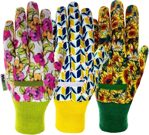 Vista 10 de Guantes de jardinería a prueba de espinas y resistentes a pinchazos con agarre, guante de jardín para mujer, regalos de cuero para trabajo