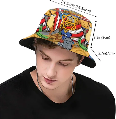 Vista 3 de Elegante sombrero de pescador de Puerto Rico, protección solar, plegable, sombrero de pescador, sombrero de verano, unisex, para viajes al aire