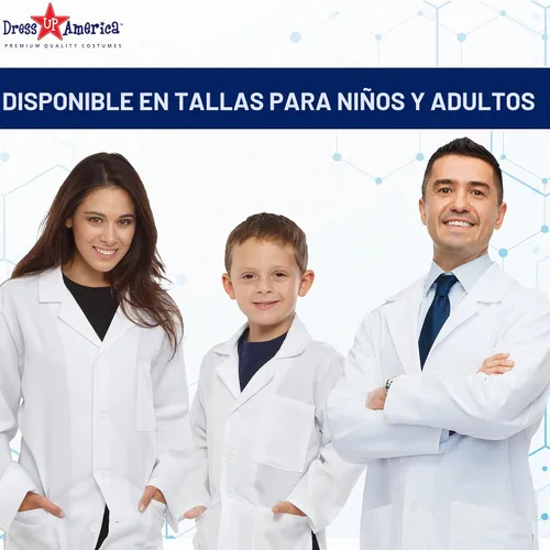 Vista 7 de Dress Up America Abrigo de laboratorio para niños, blanco, personalizable