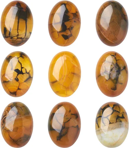 Vista 8 de Crafans Flat Back Gemstone Oval Cabochons Natural Stone Cabochons Healing Power Stone Chakra Crystal for Crafts DIY Jewelry Making Supplies
