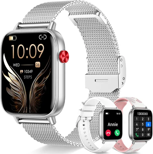 Vista 10 de Reloj inteligente de 1.83 pulgadas para mujer con llamada Bluetooth (respuesta/marcación), rastreador de actividad física con más de 100 modos