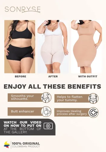 Vista 5 de Sonryse Faja Colombianas Post Surgery Compression Garment Stage 2 Fajas Reductoras y Moldeadoras