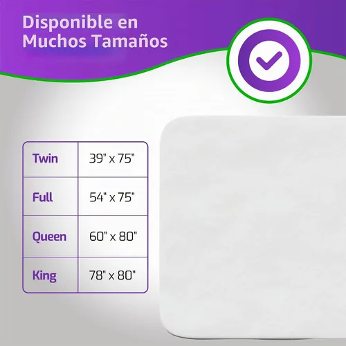 Vista 2 de Mars Wellness Funda de colchón de algodón, forro polar coral, máxima protección impermeable y cierre de cremallera, protector de colchón impermeable