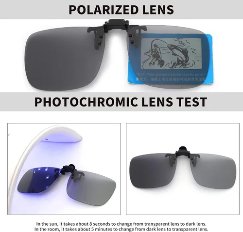 Vista 4 de JM Lentes de sol polarizados con clip sin marco para lentes graduados