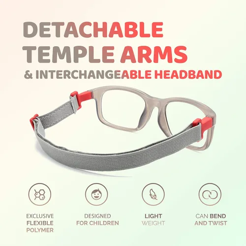 Vista 3 de Tempo Gafas irrompibles para niños Gafas flexibles de moda para niños 3004