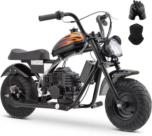 Vista 9 de HOVER HEART Mini bicicleta de gas Chopper, 40CC 4 tiempos niños Dirt Bike Fi-negro