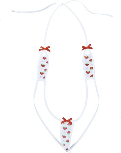 Vista 3 de TiaoBug - Conjunto de lencería para mujer, micro bikini fresa